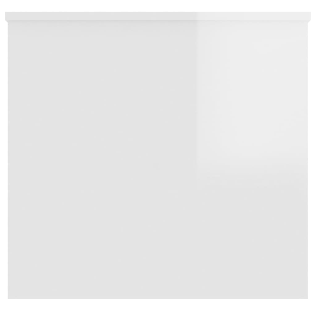 Tavolino Bianco Lucido 102x55,5x52,5 cm in Legno Multistrato - homemem39