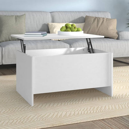 Tavolino da Salotto Bianco 80x55,5x41,5 cm in Legno Multistrato - homemem39