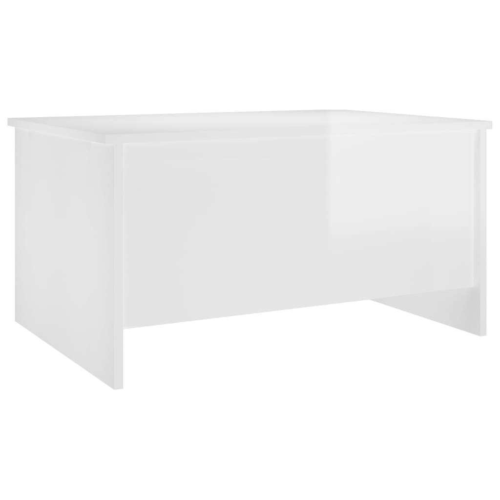 Tavolino Salotto Bianco Lucido 80x55,5x41,5cm Legno Multistrato - homemem39