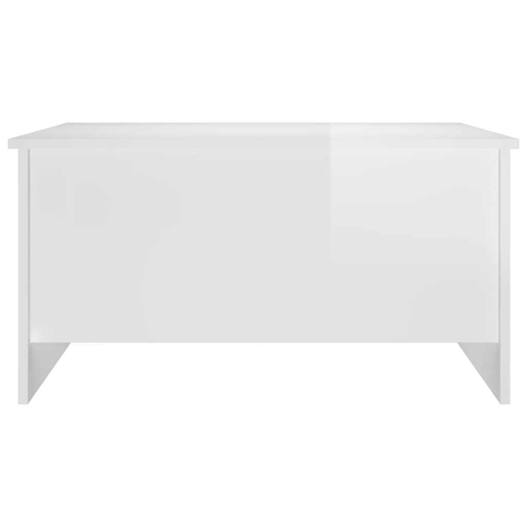 Tavolino Salotto Bianco Lucido 80x55,5x41,5cm Legno Multistrato - homemem39