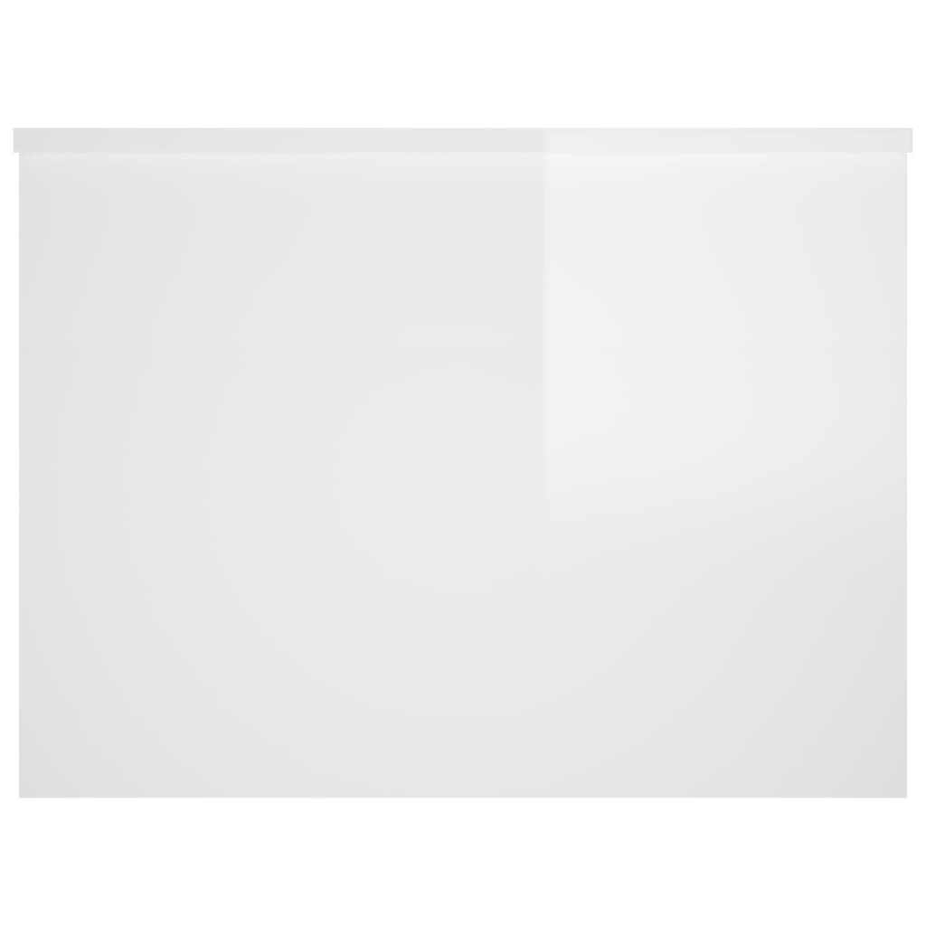 Tavolino Salotto Bianco Lucido 80x55,5x41,5cm Legno Multistrato - homemem39