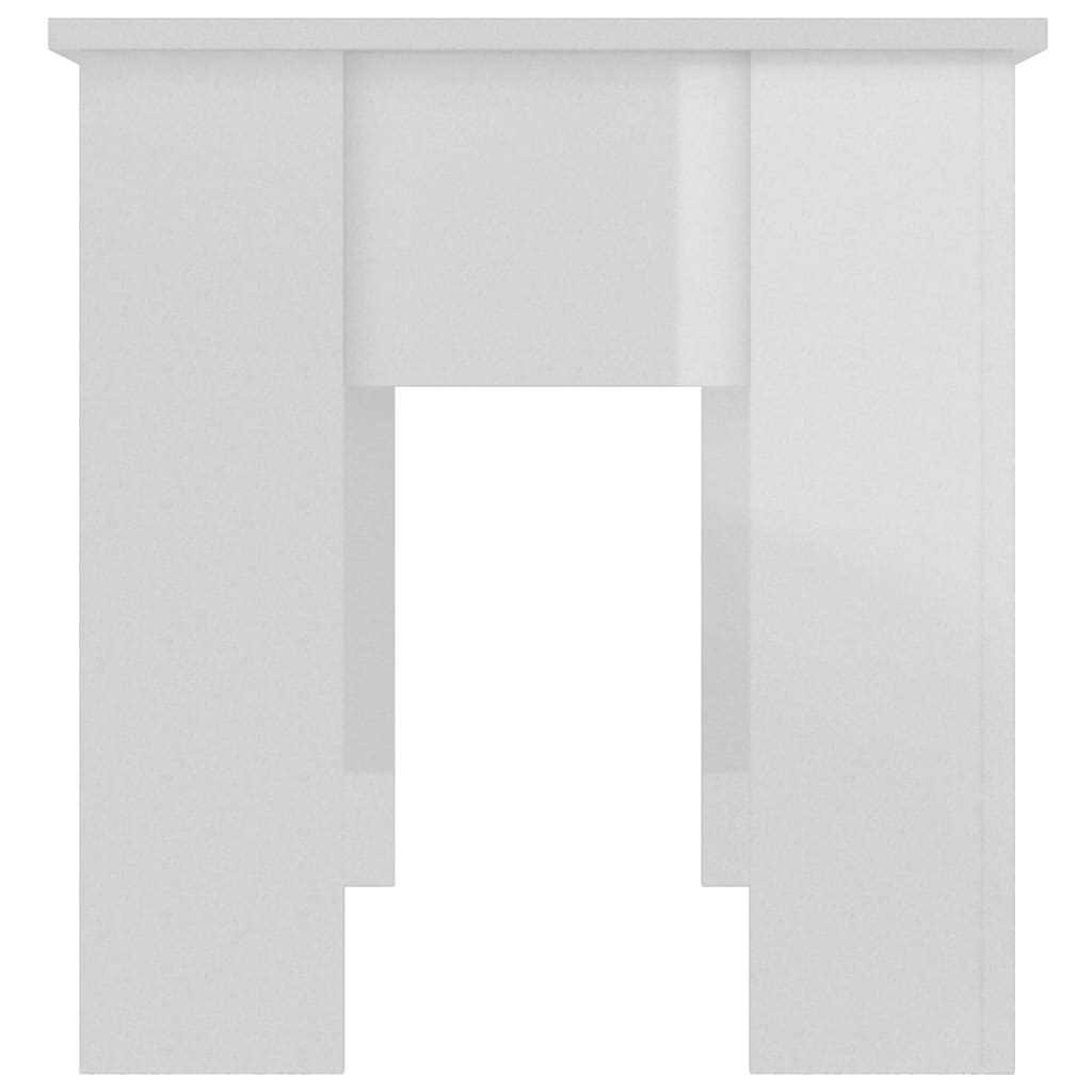 Tavolino da Salotto Bianco Lucido 101x49x52 cm Legno Compensato - homemem39