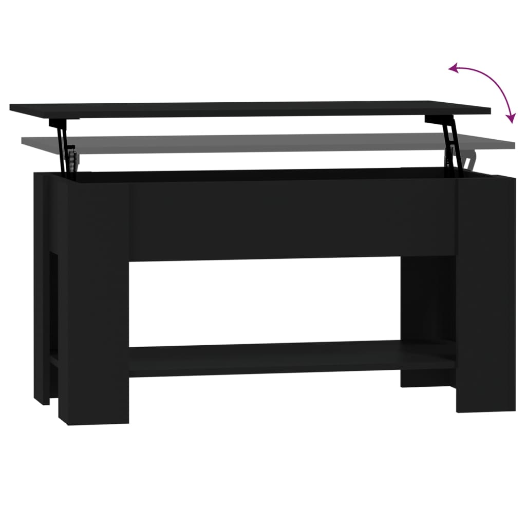 Tavolino da Salotto Nero 101x49x52 cm in Legno Multistrato - homemem39