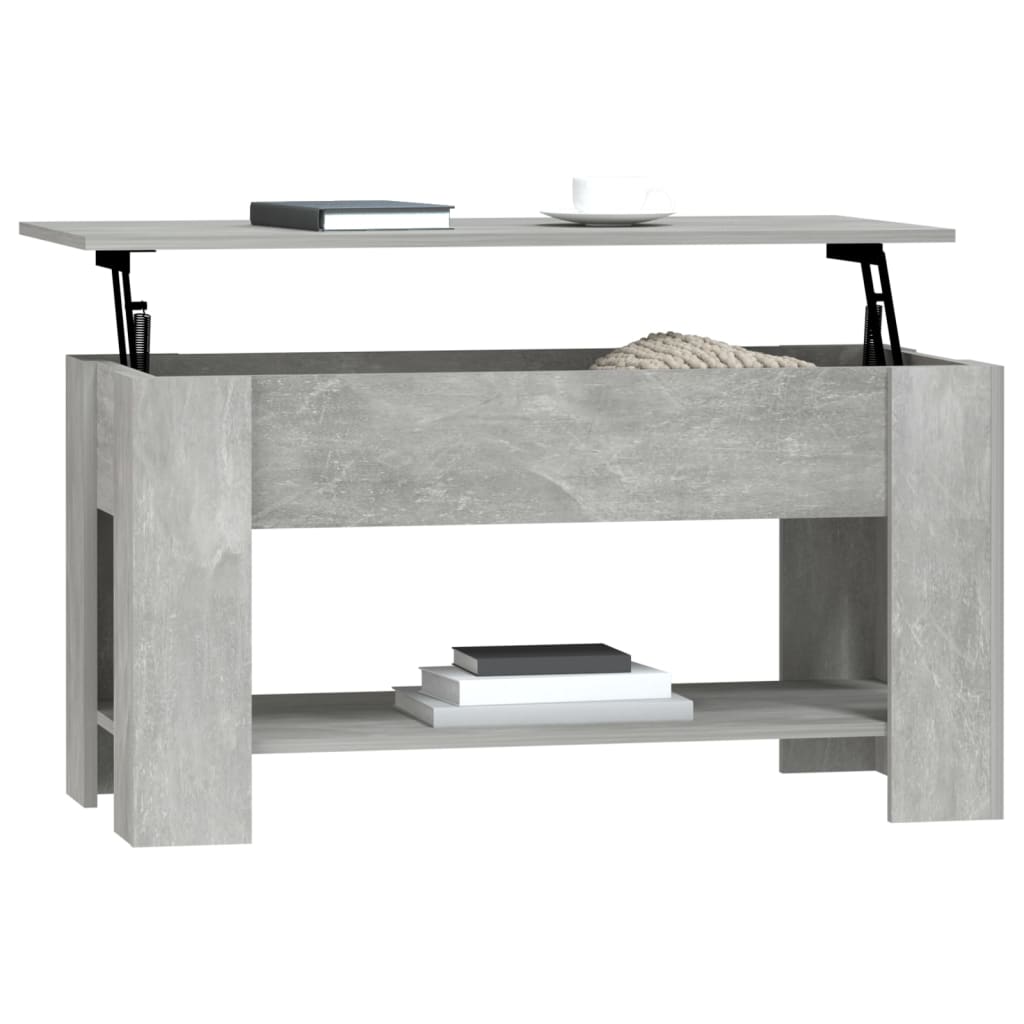 Tavolino Salotto Grigio Cemento 101x49x52 cm Legno Multistrato - homemem39