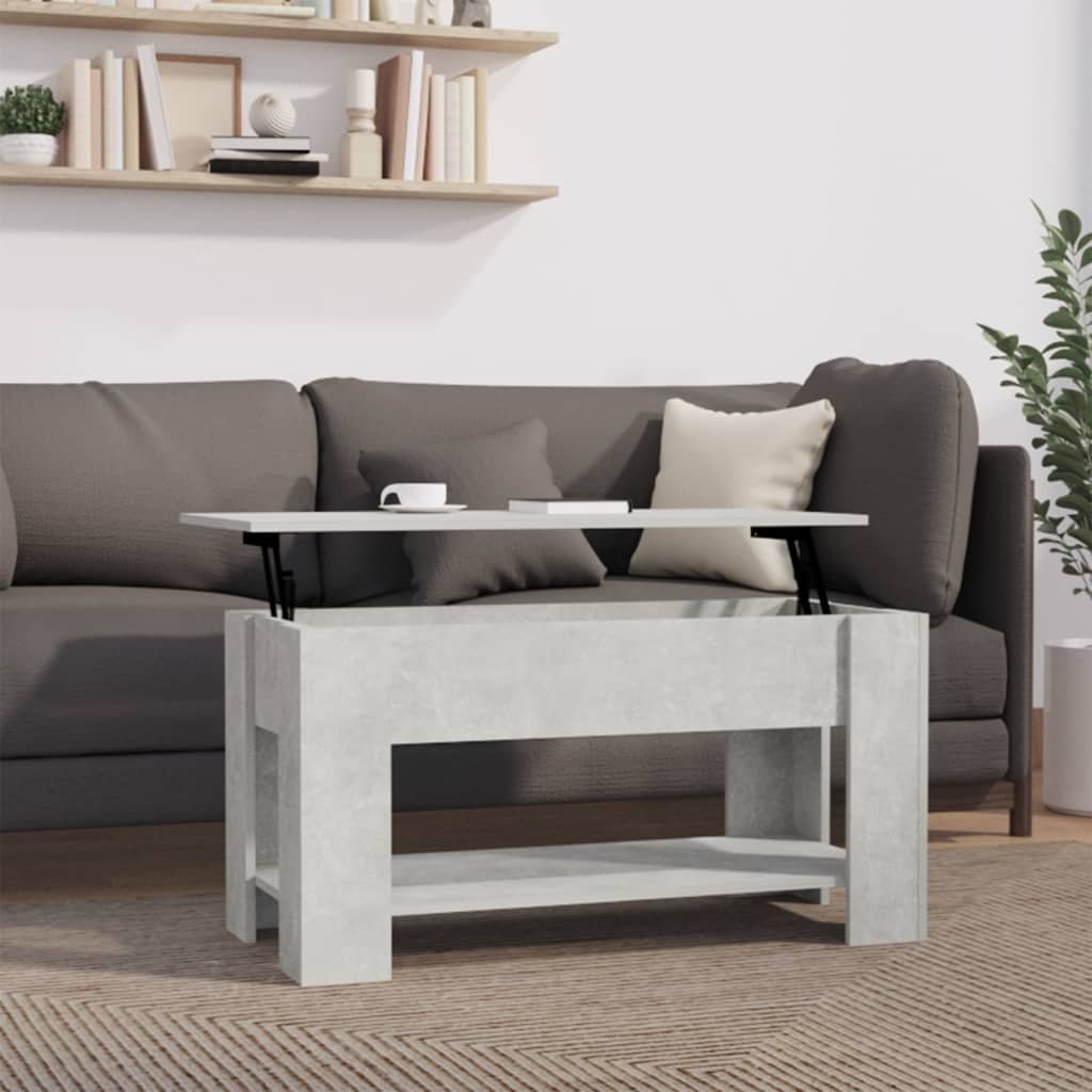 Tavolino Salotto Grigio Cemento 101x49x52 cm Legno Multistrato - homemem39