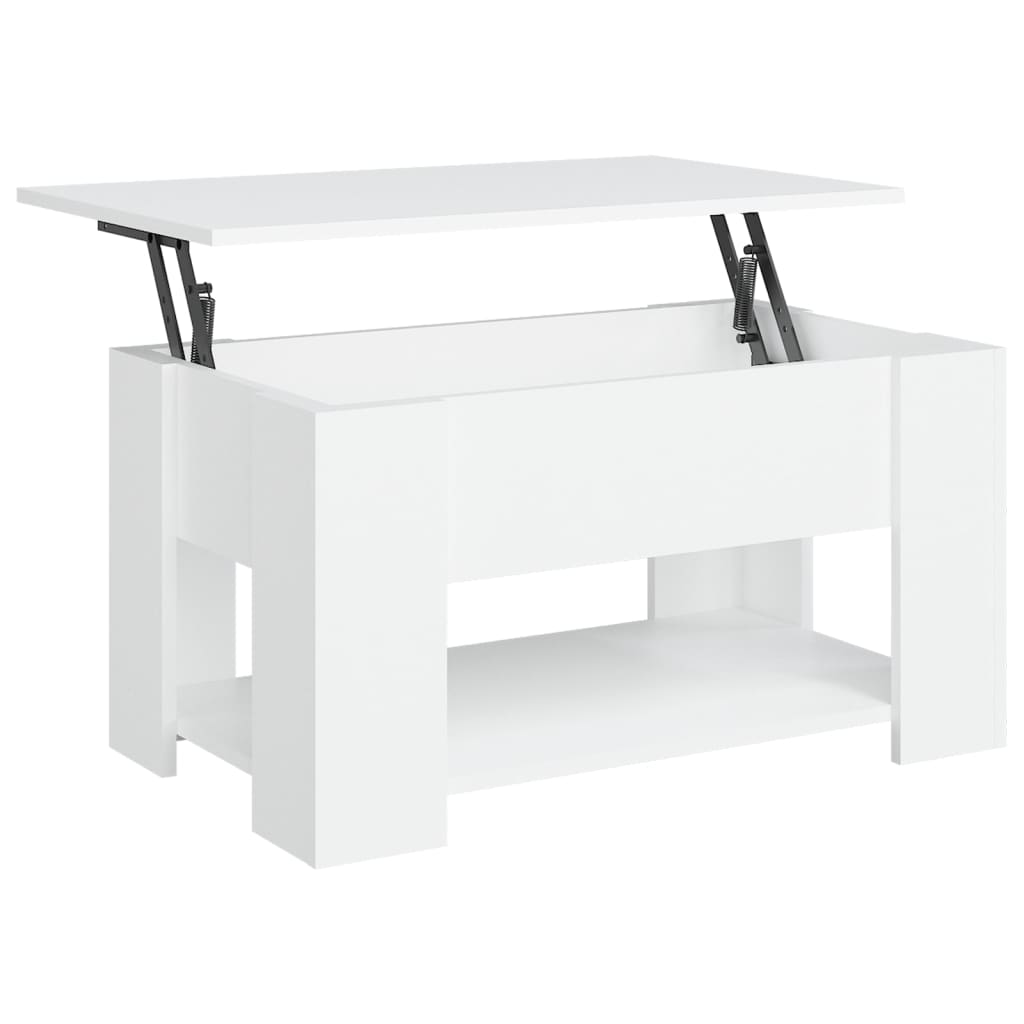 Tavolino da Salotto Bianco 79x49x41 cm in Legno Multistrato - homemem39