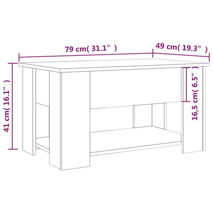 Tavolino da Salotto Rovere Sonoma 79x49x41 cm Legno Multistrato - homemem39