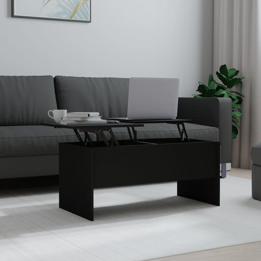 Tavolino da Salotto Nero 102x50,5x46,5 cm in Legno Multistrato - homemem39