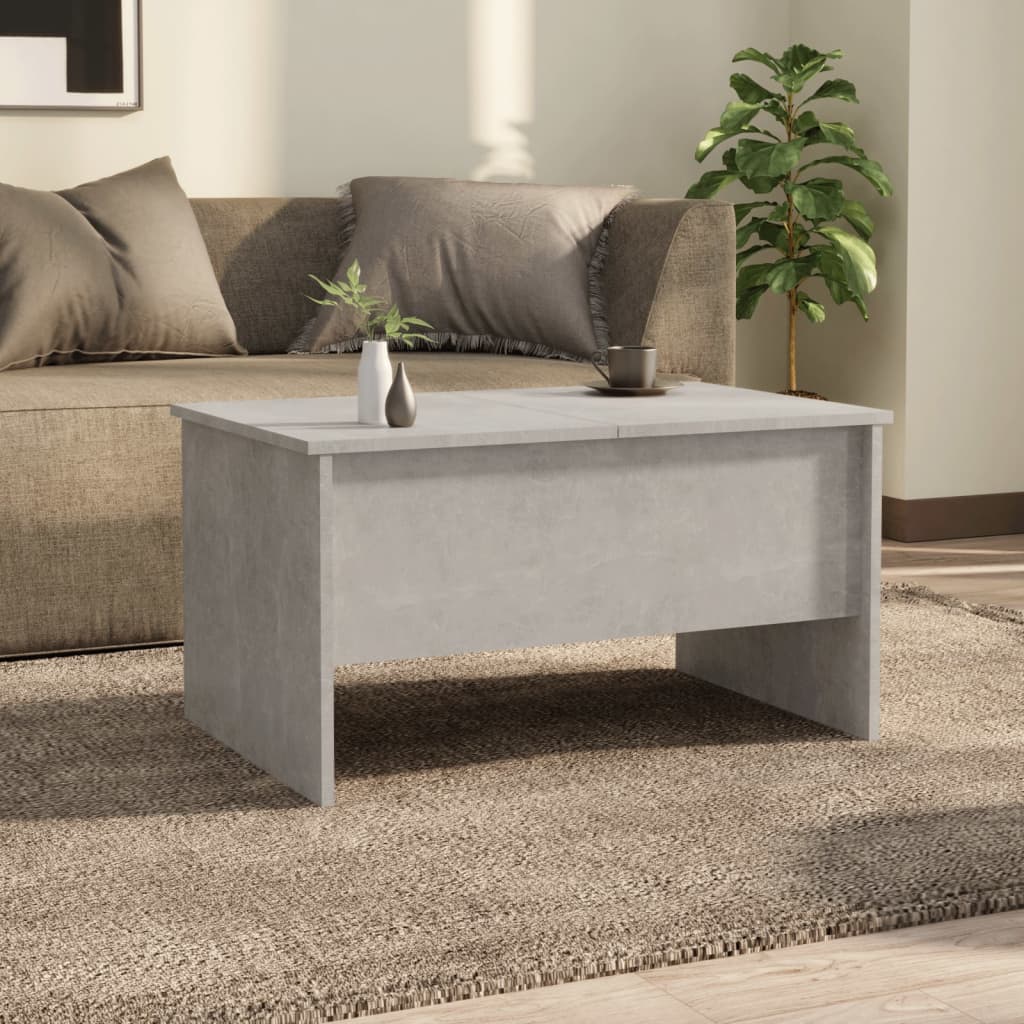 Tavolino Salotto Grigio Cemento 80x50x42,5 cm Legno Multistrato - homemem39