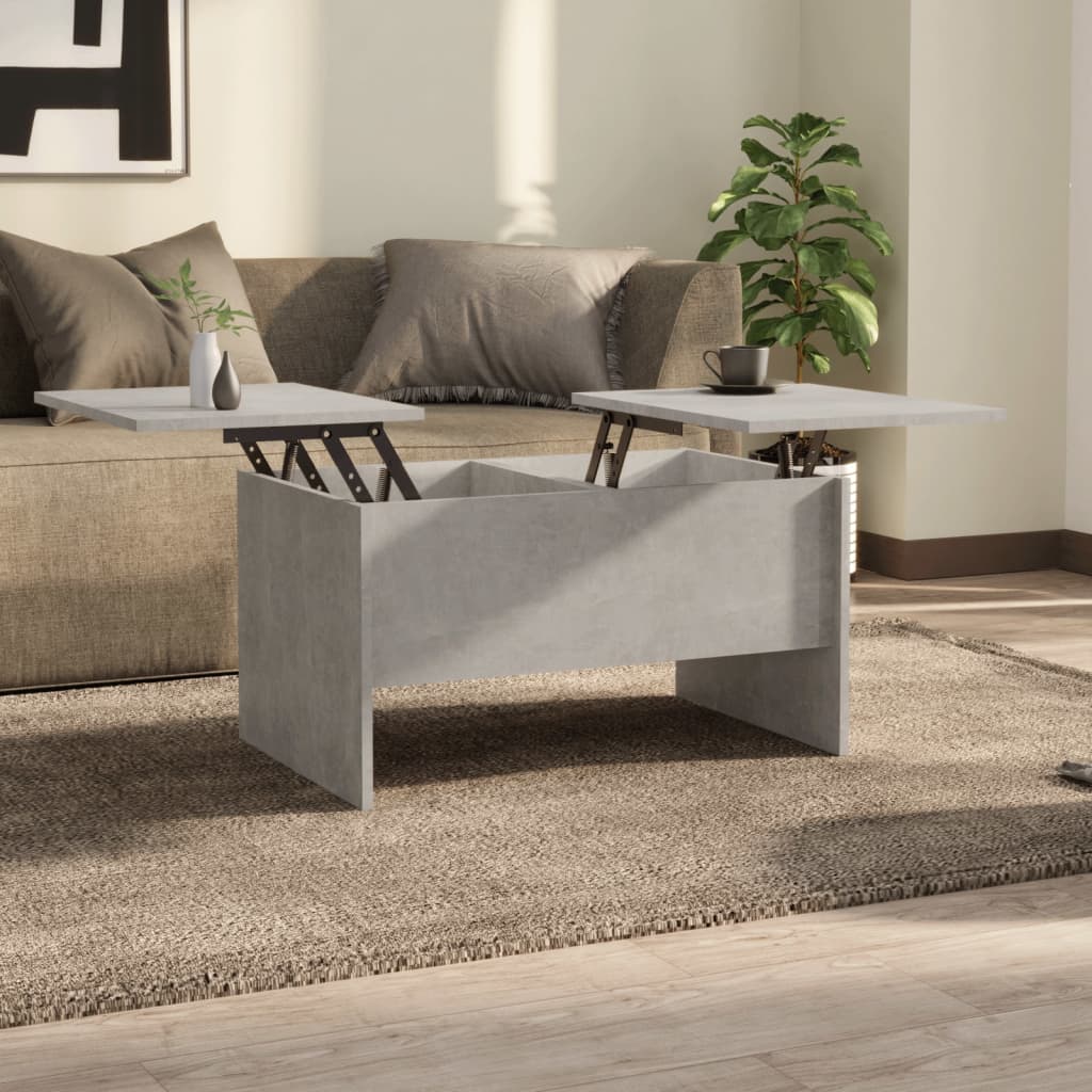 Tavolino Salotto Grigio Cemento 80x50x42,5 cm Legno Multistrato - homemem39