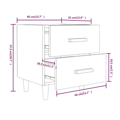 Comodini 2 pz in Rovere Sonoma 40x35x47,5 cm - homemem39