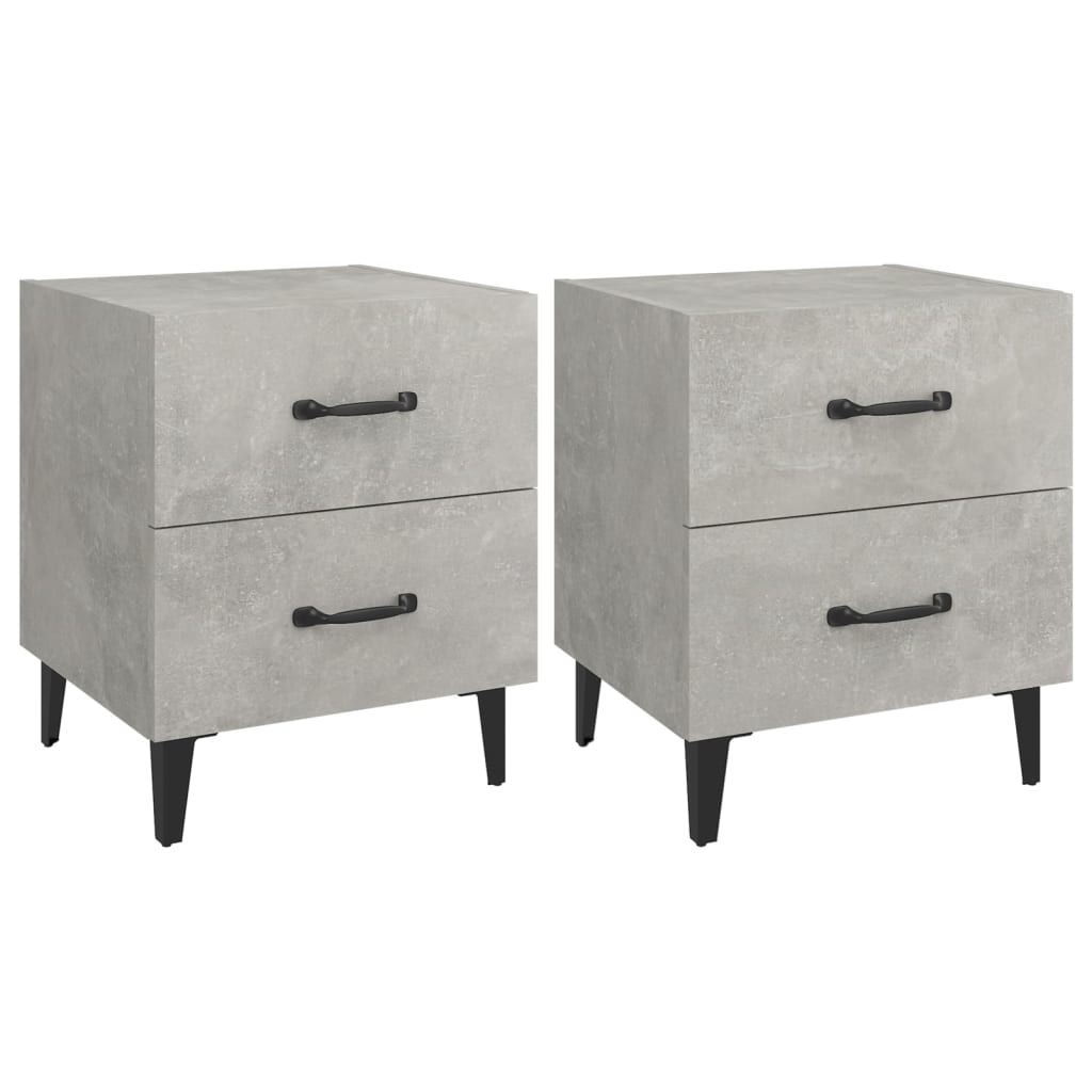 Comodini 2 pz Grigio Cemento 40x35x47,5 cm - homemem39