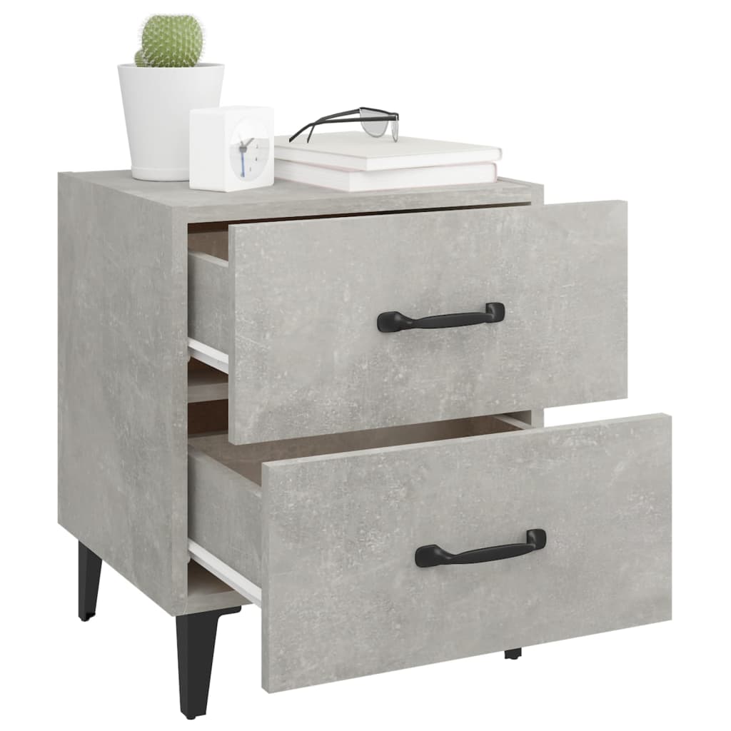 Comodini 2 pz Grigio Cemento 40x35x47,5 cm - homemem39