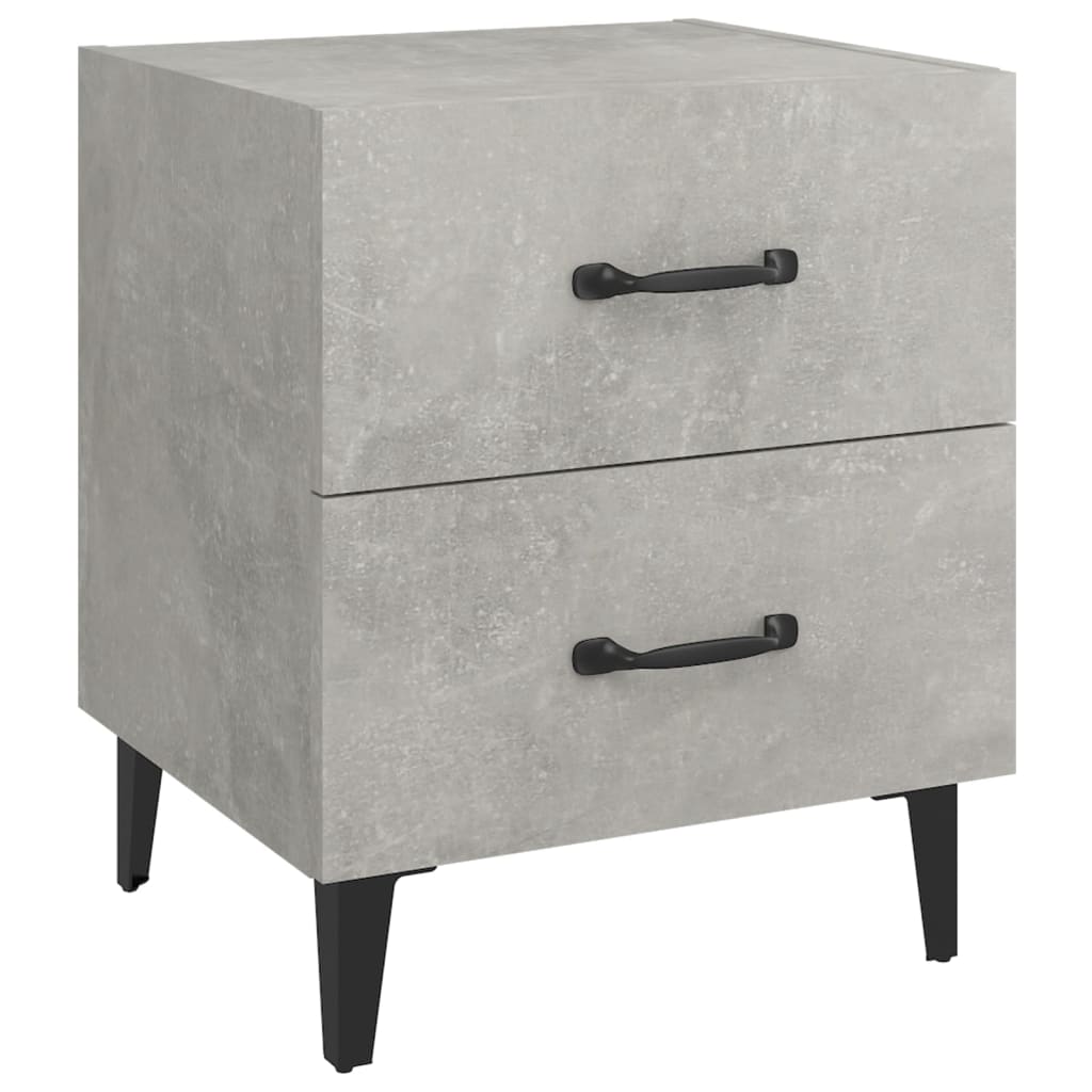 Comodini 2 pz Grigio Cemento 40x35x47,5 cm - homemem39