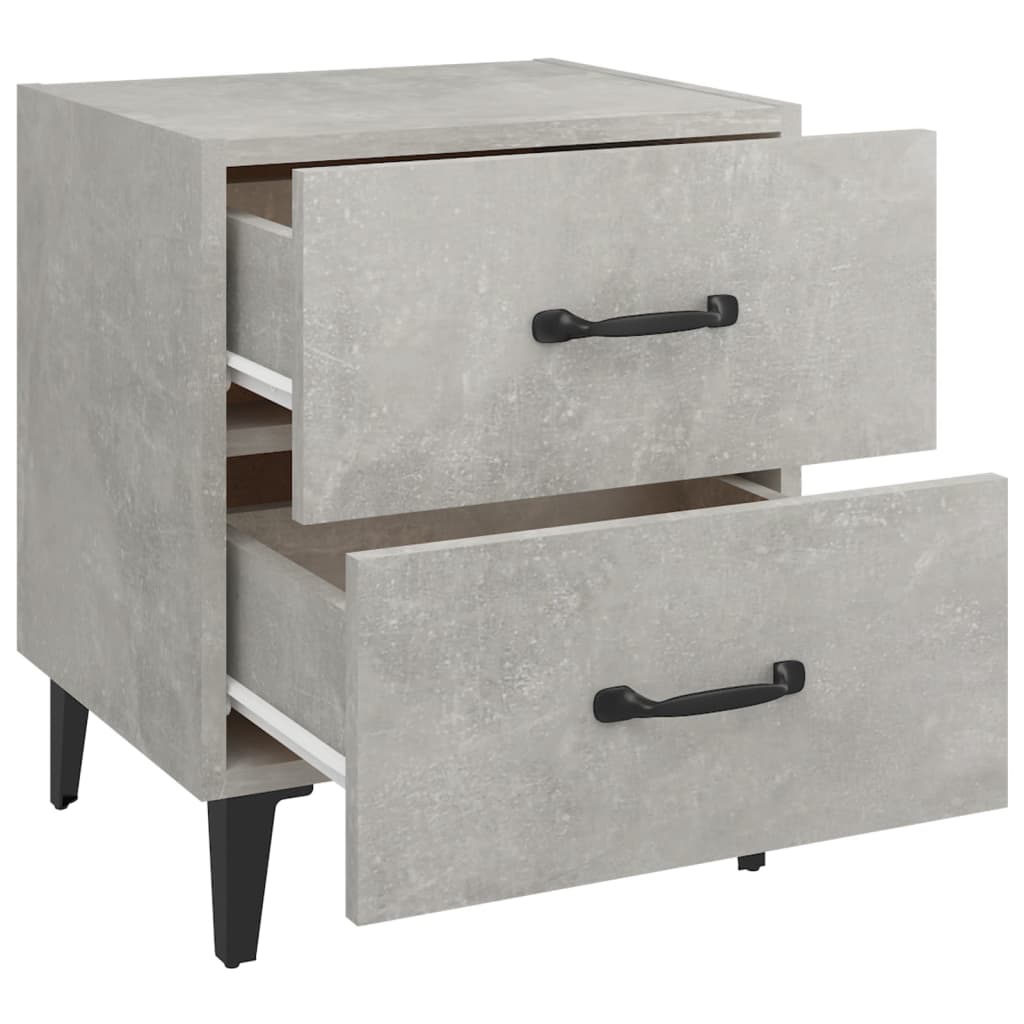 Comodini 2 pz Grigio Cemento 40x35x47,5 cm - homemem39