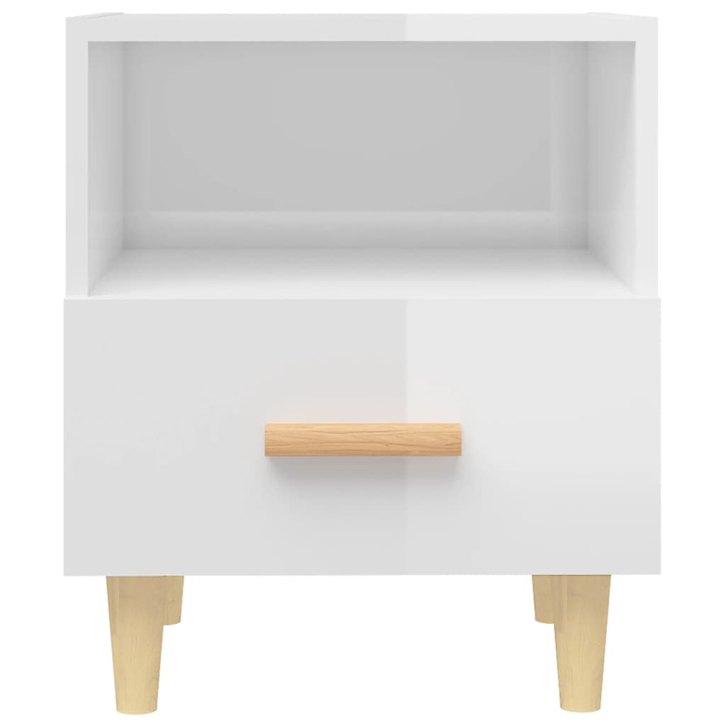 Comodini 2 pz in Bianco Lucido 40x35x47 cm - homemem39