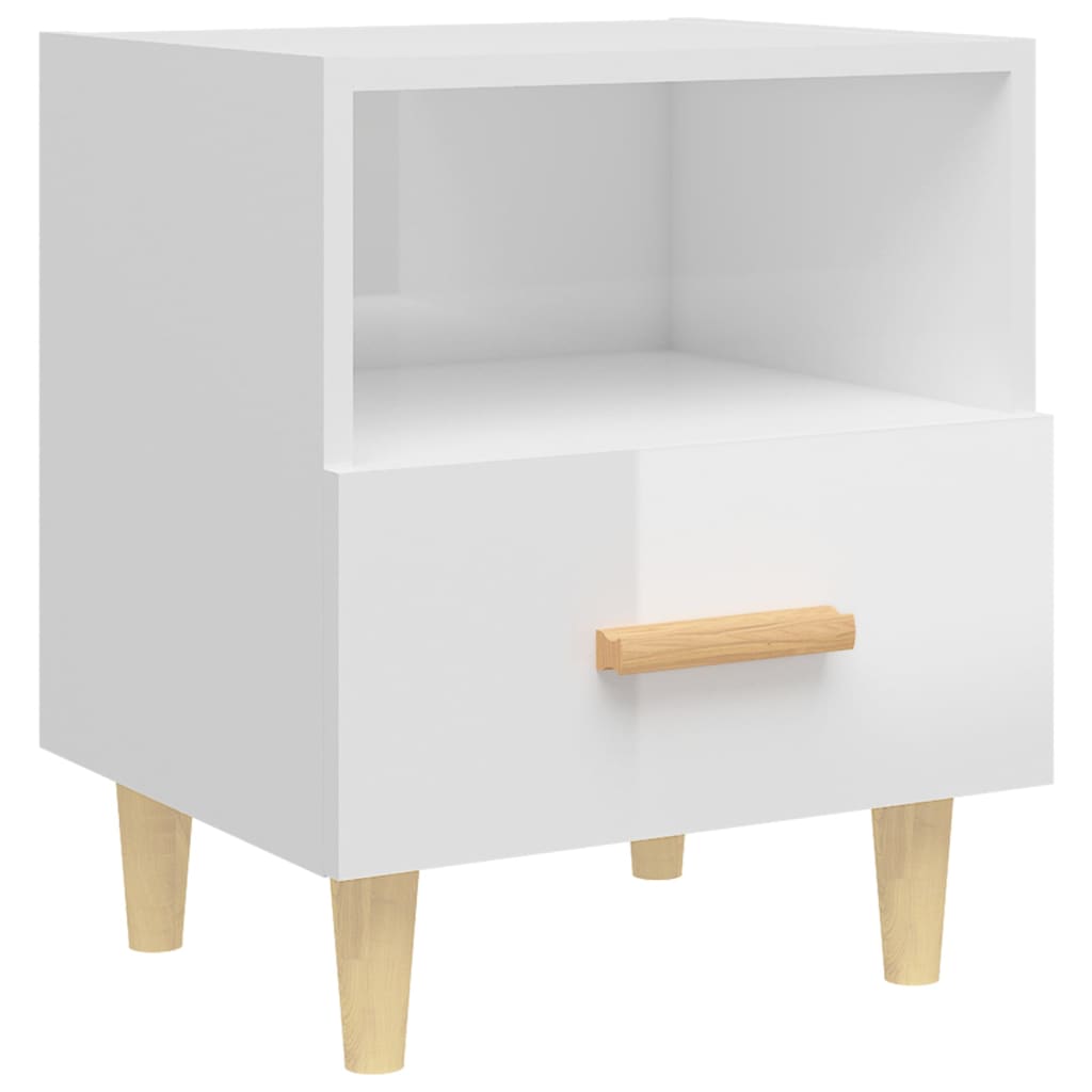 Comodini 2 pz in Bianco Lucido 40x35x47 cm - homemem39