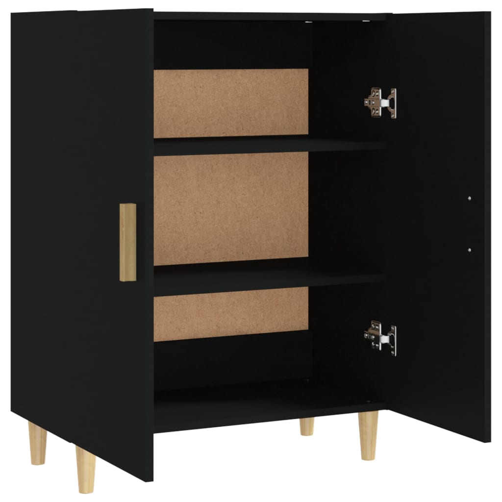 Credenza Nera 70x34x90 cm in Legno Multistrato - homemem39