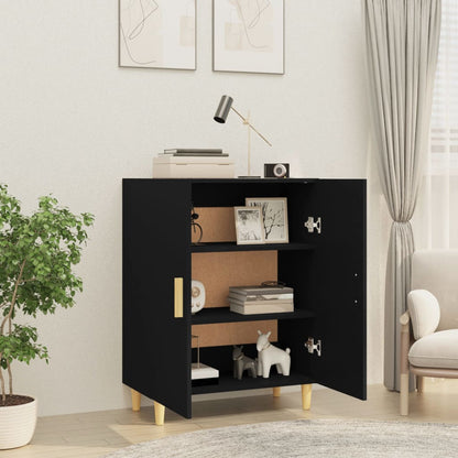 Credenza Nera 70x34x90 cm in Legno Multistrato - homemem39