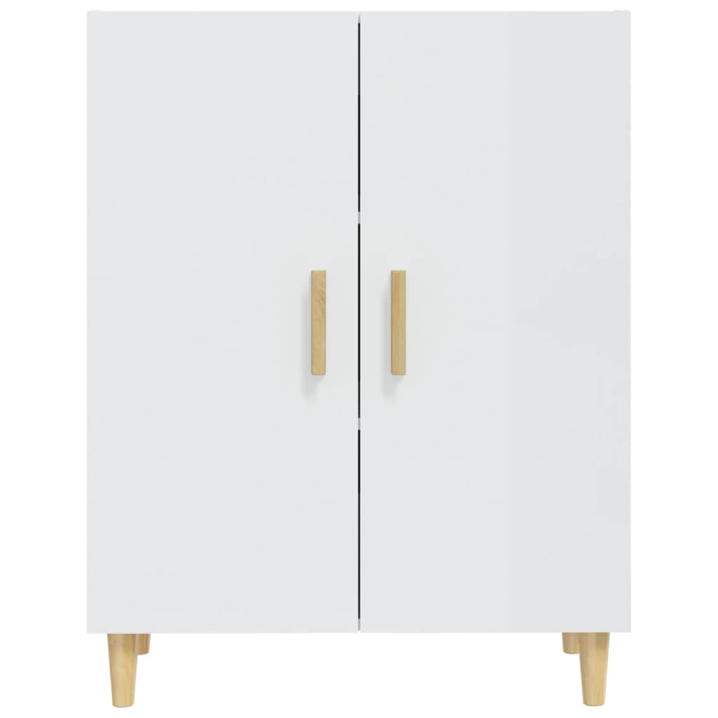 Credenza Bianco Lucido 70x34x90 cm in Legno Multistrato - homemem39