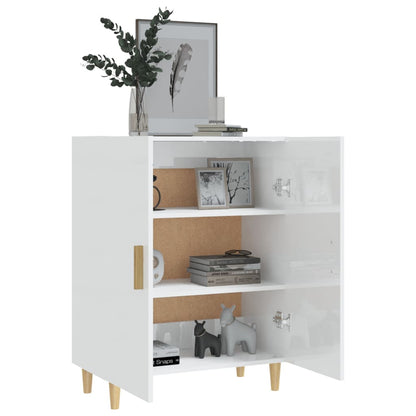 Credenza Bianco Lucido 70x34x90 cm in Legno Multistrato - homemem39