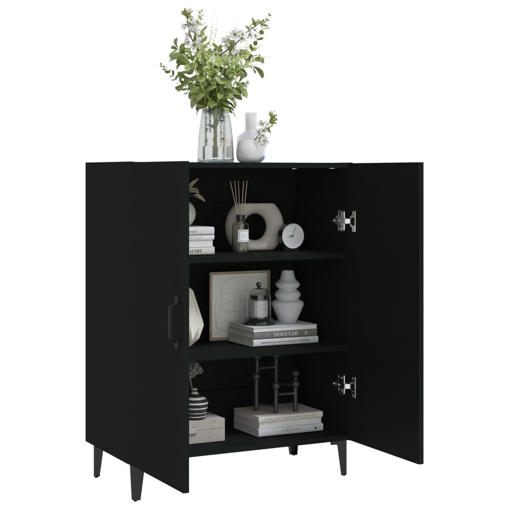 Credenza Nera 70x34x90 cm in Legno Multistrato - homemem39