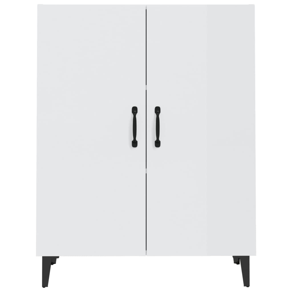 Credenza 70x34x90 cm in Legno Multistrato Bianco Lucido - homemem39