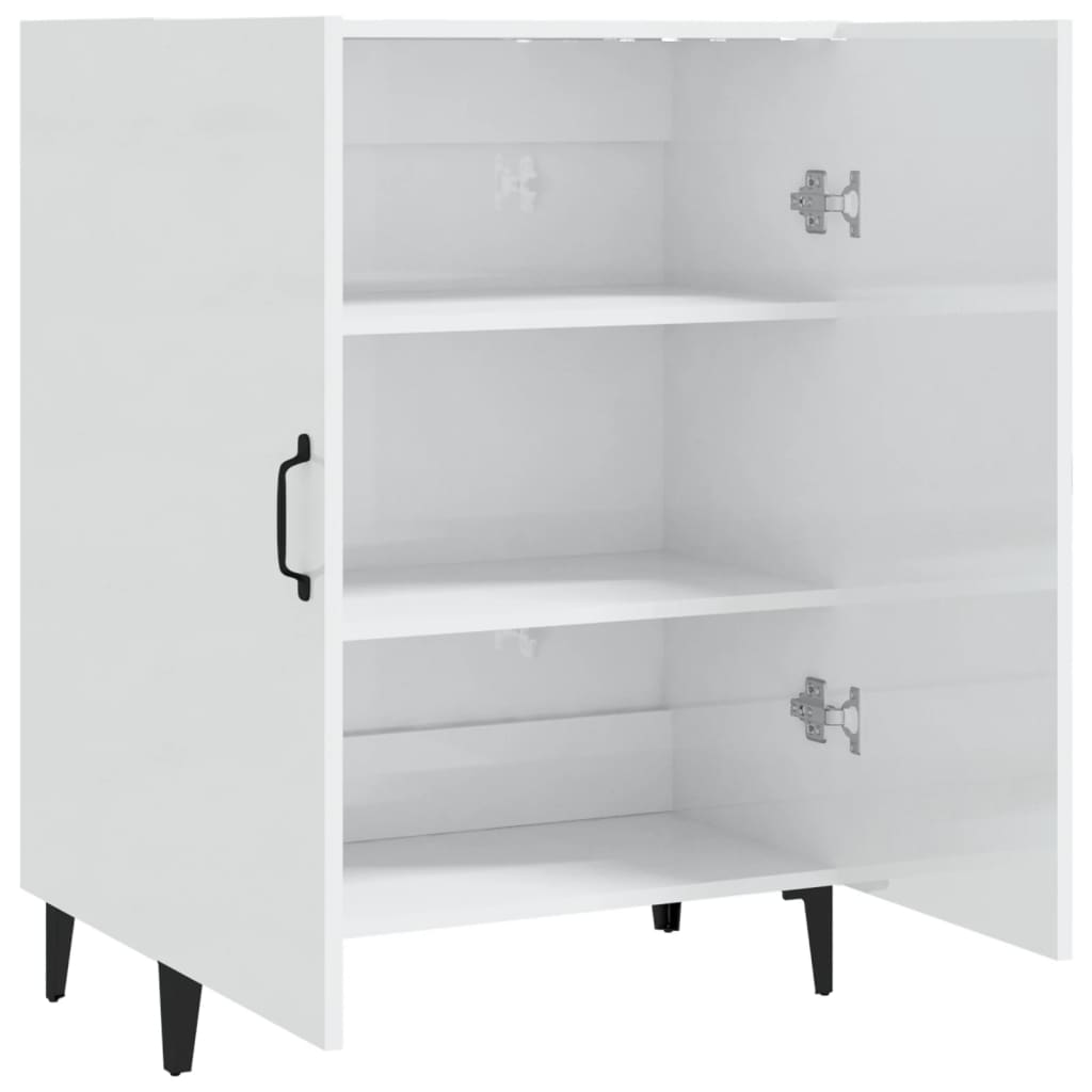 Credenza 70x34x90 cm in Legno Multistrato Bianco Lucido - homemem39