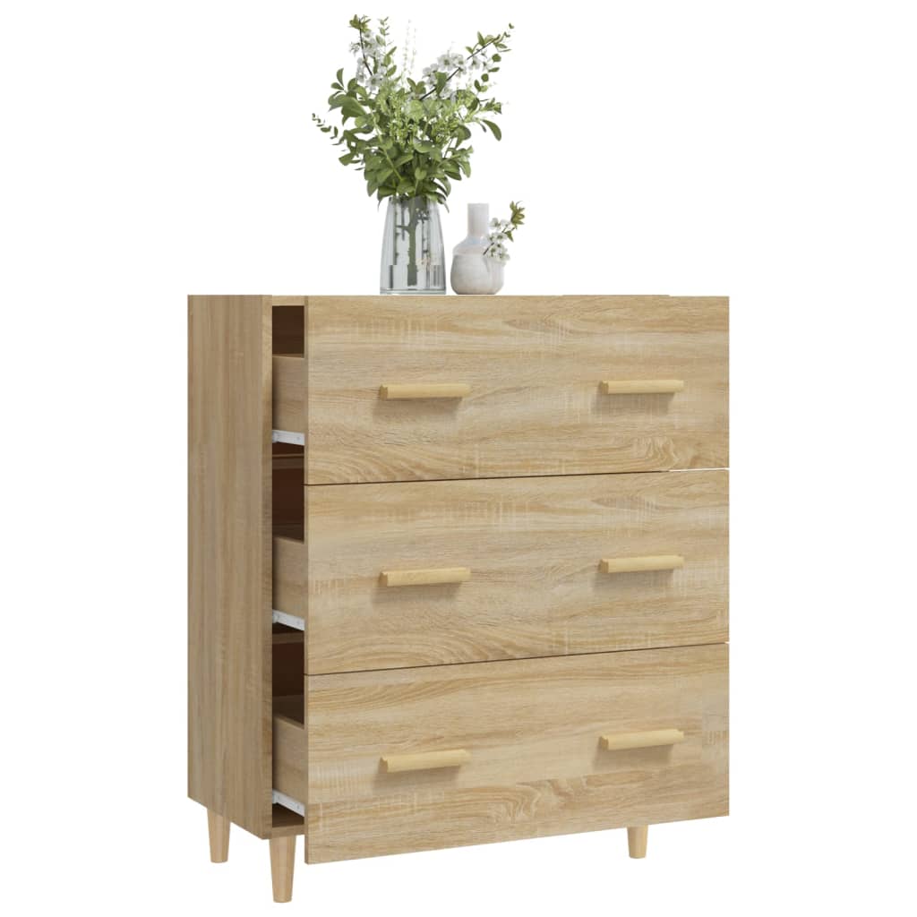 Credenza Rovere Sonoma 70x34x90 cm in Legno Multistrato - homemem39