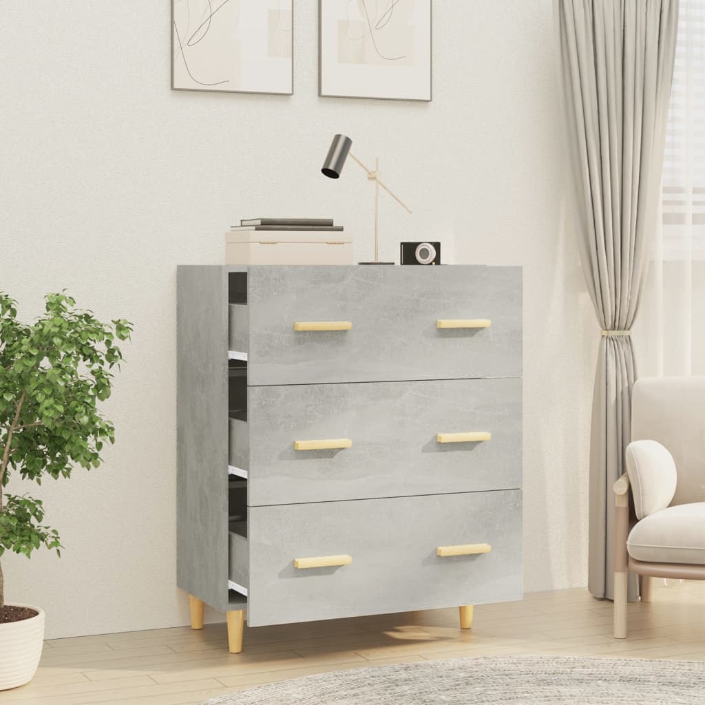 Credenza Grigio Cemento 70x34x90 cm in Legno Multistrato - homemem39