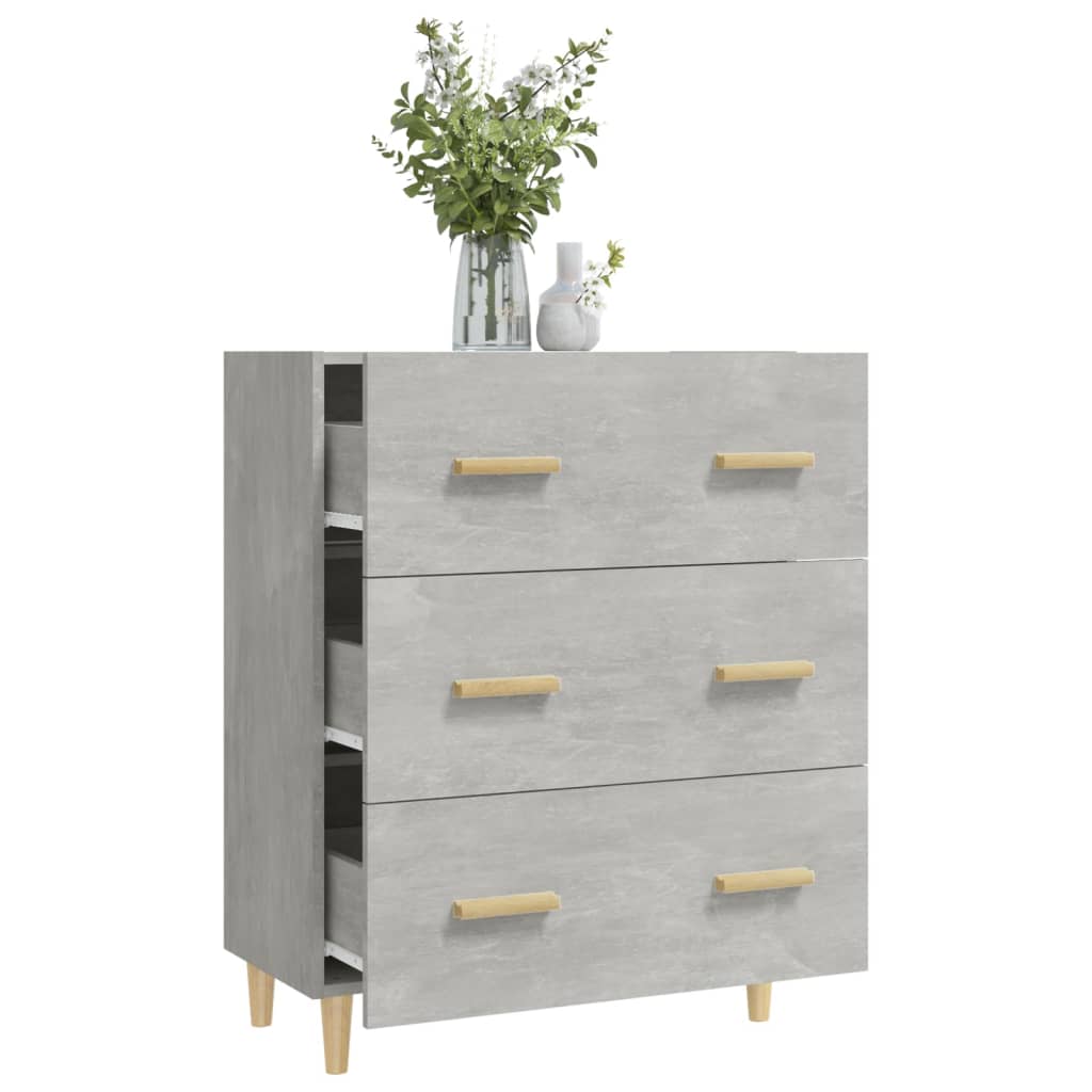 Credenza Grigio Cemento 70x34x90 cm in Legno Multistrato - homemem39