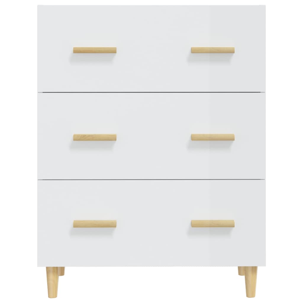 Credenza Bianco Lucido 70x34x90 cm in Legno Multistrato - homemem39