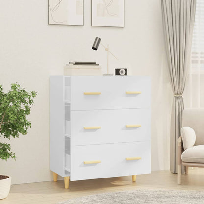 Credenza Bianco Lucido 70x34x90 cm in Legno Multistrato - homemem39