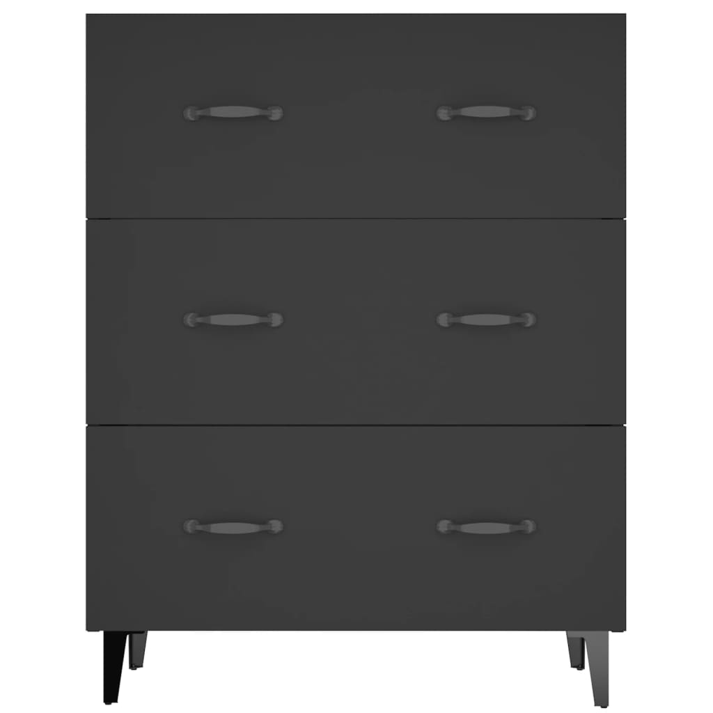 Credenza Nera 69,5x34x90 cm in Legno Multistrato - homemem39