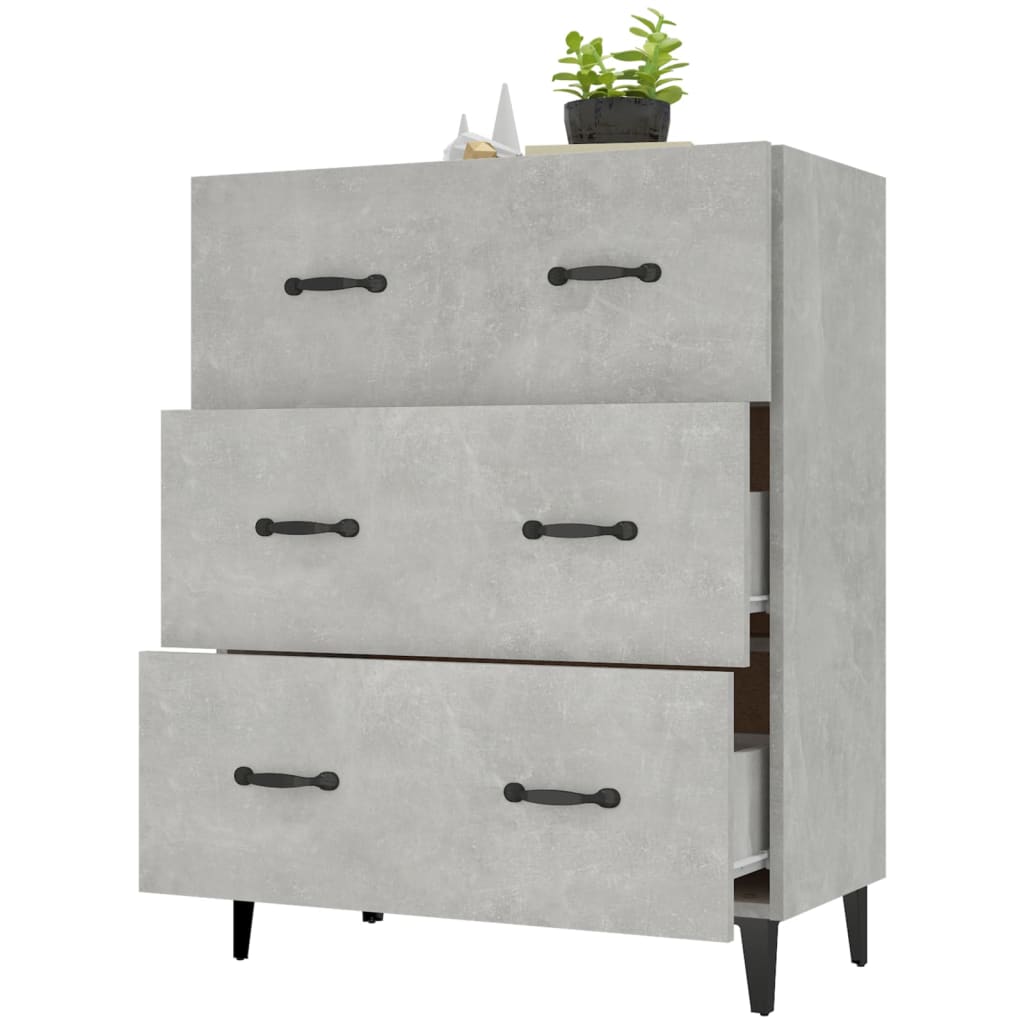 Credenza Grigio Cemento 69,5x34x90 cm in Legno Multistrato - homemem39