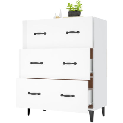 Credenza 69,5x34x90 cm in Legno Multistrato Bianco Lucido - homemem39