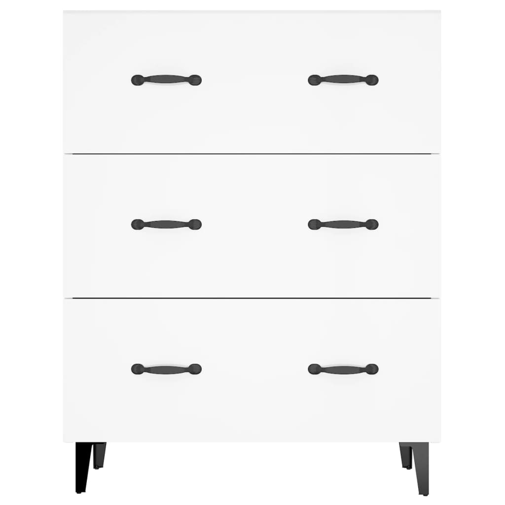 Credenza 69,5x34x90 cm in Legno Multistrato Bianco Lucido - homemem39