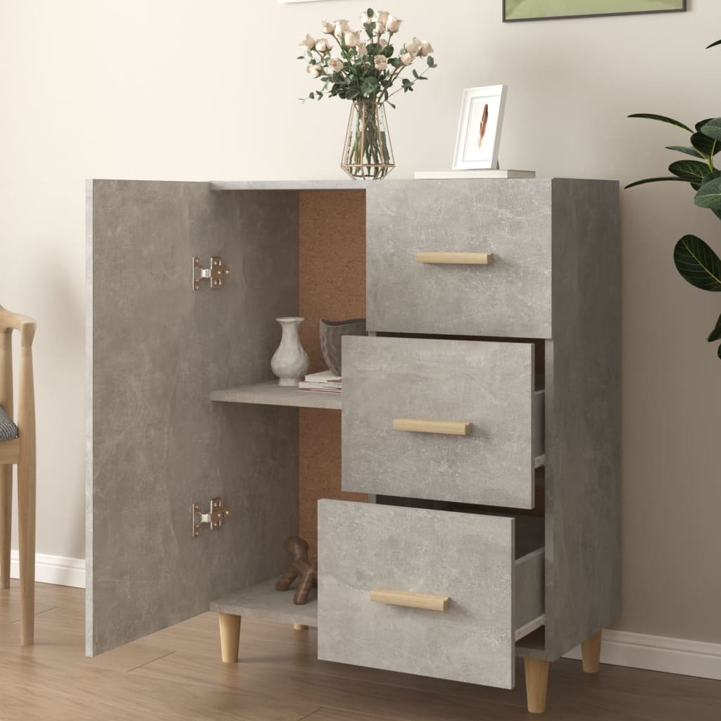 Credenza Grigio Cemento 69,5x34x90 cm in Legno Multistrato - homemem39