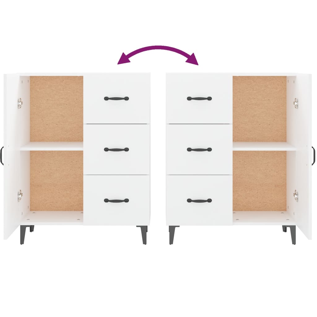 Credenza Bianca 69,5x34x90 cm in Legno Multistrato - homemem39