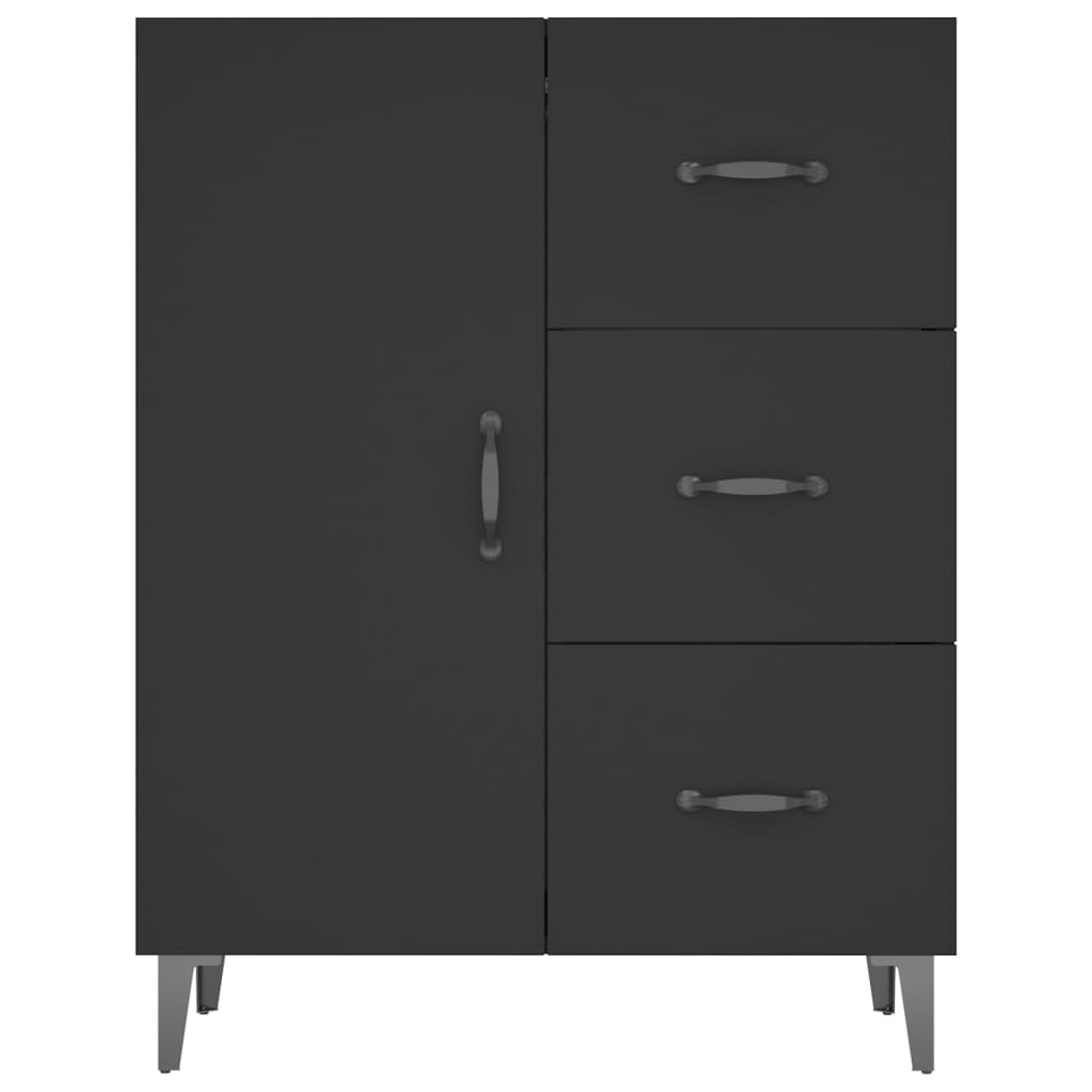 Credenza Nera 69,5x34x90 cm in Legno Multistrato - homemem39