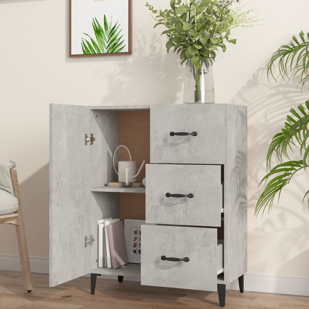 Credenza Grigio Cemento 69,5x34x90 cm in Legno Multistrato - homemem39