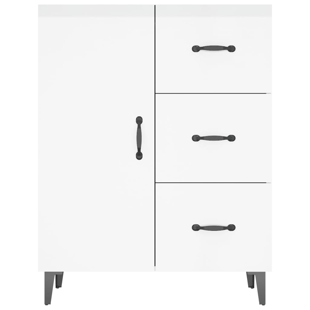 Credenza 69,5x34x90 cm in Legno Multistrato Bianco Lucido - homemem39