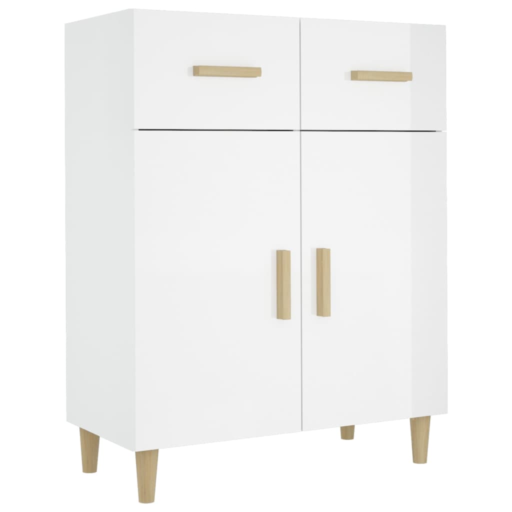 Credenza 69,5x34x89 cm in Legno Multistrato Bianco Lucido - homemem39