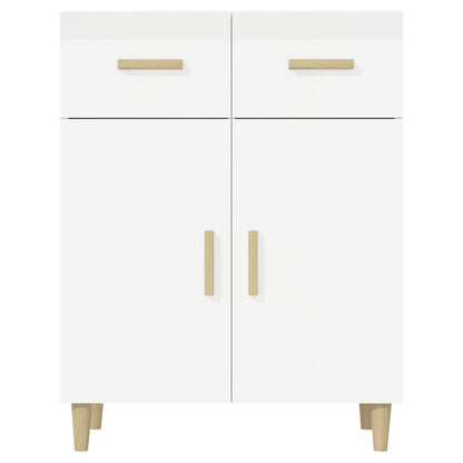 Credenza 69,5x34x89 cm in Legno Multistrato Bianco Lucido - homemem39