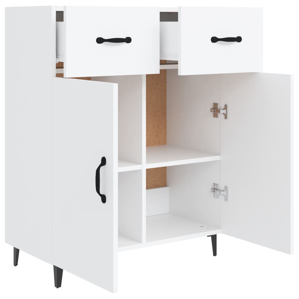 Credenza Bianca 69,5x34x90 cm in Legno Multistrato - homemem39