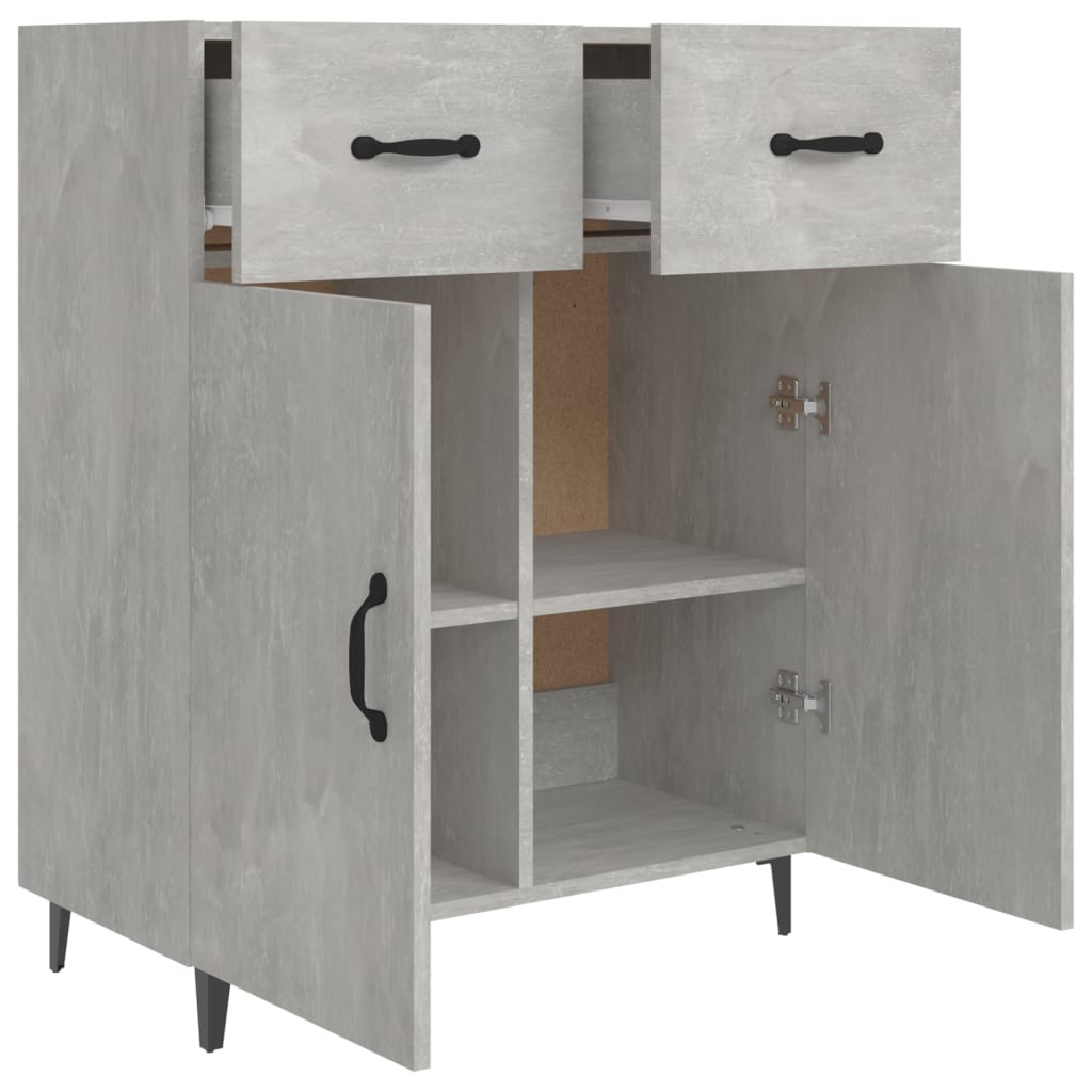 Credenza Grigio Cemento 69,5x34x90 cm in Legno Multistrato - homemem39