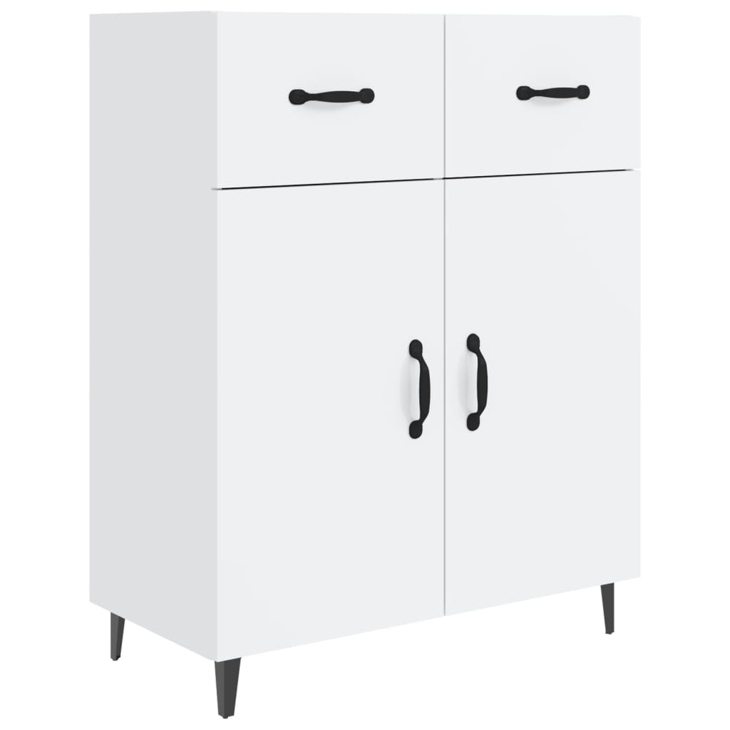 Credenza 69,5x34x90 cm in Legno Multistrato Bianco Lucido - homemem39