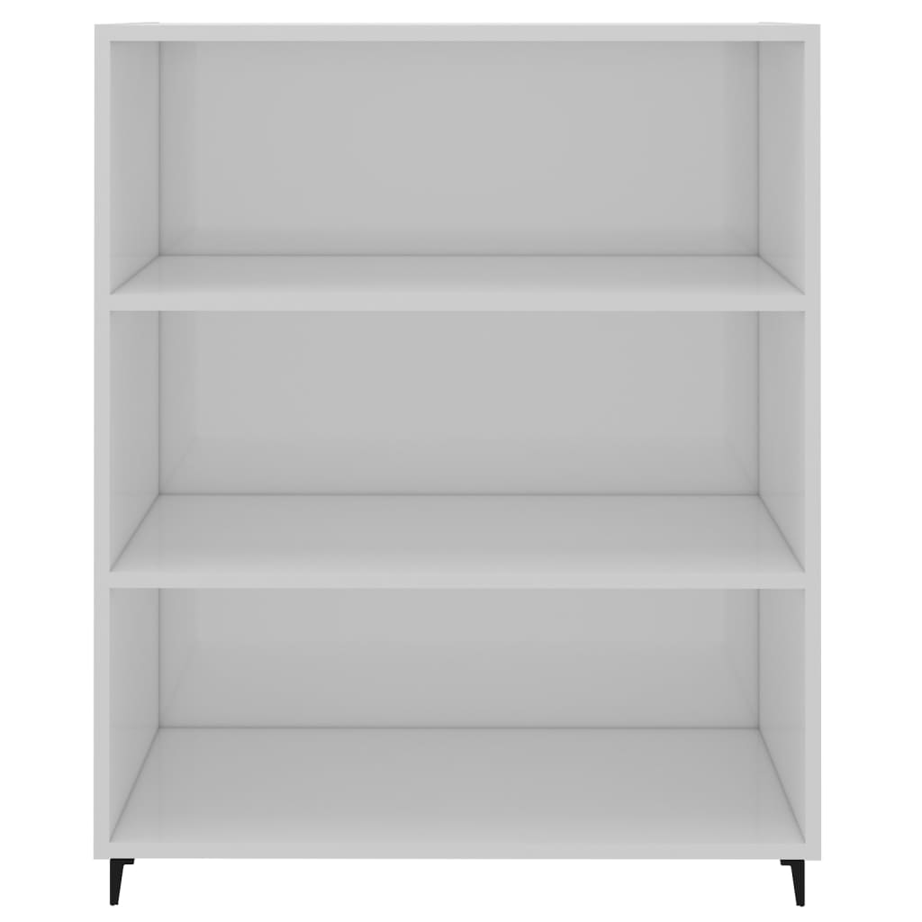 Credenza 69,5x32,5x90 cm Bianco Lucido in Legno Multistrato - homemem39