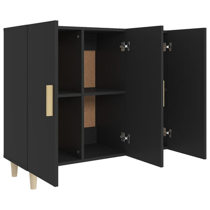 Credenza Nera 90x34x80 cm in Legno Multistrato - homemem39