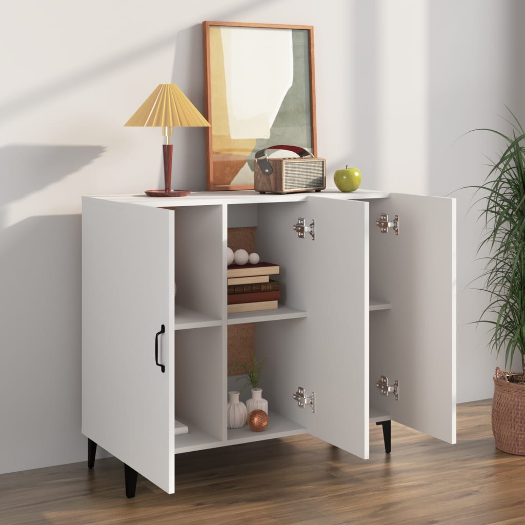 Credenza Bianca 90x34x80 cm in Legno Multistrato - homemem39